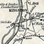 a map of Kingston from 1850 Showing roads, canal and Millstone River